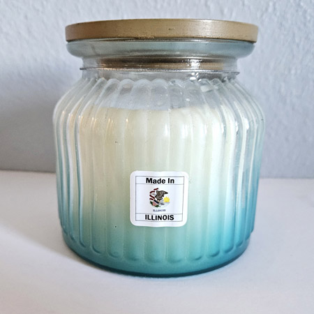 Florida label on candle